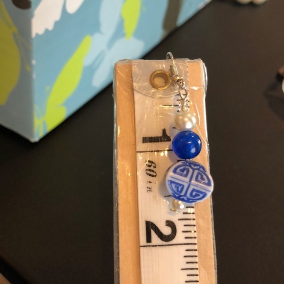 Blue French Hook Earrings - Picture 2 of 2